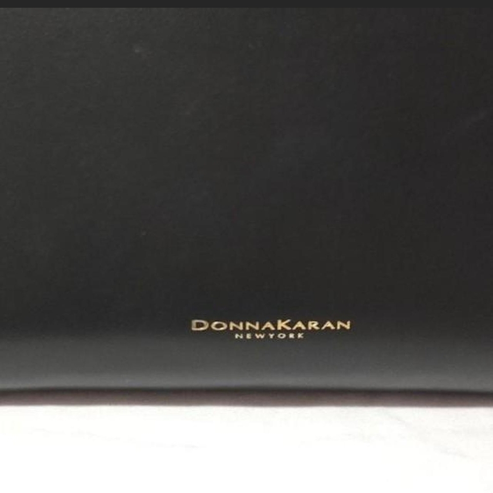 Donna Karan Black Leather Dome Satchel with Gold Accent - Picture 4 of 8